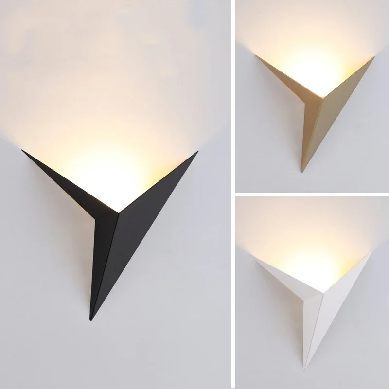 

LED Wall Lamp Modern Minimalist Triangle Shape Led Wall Lights Indoor Lighting Stairs Led Light 3W AC85-265V Simple Lighting