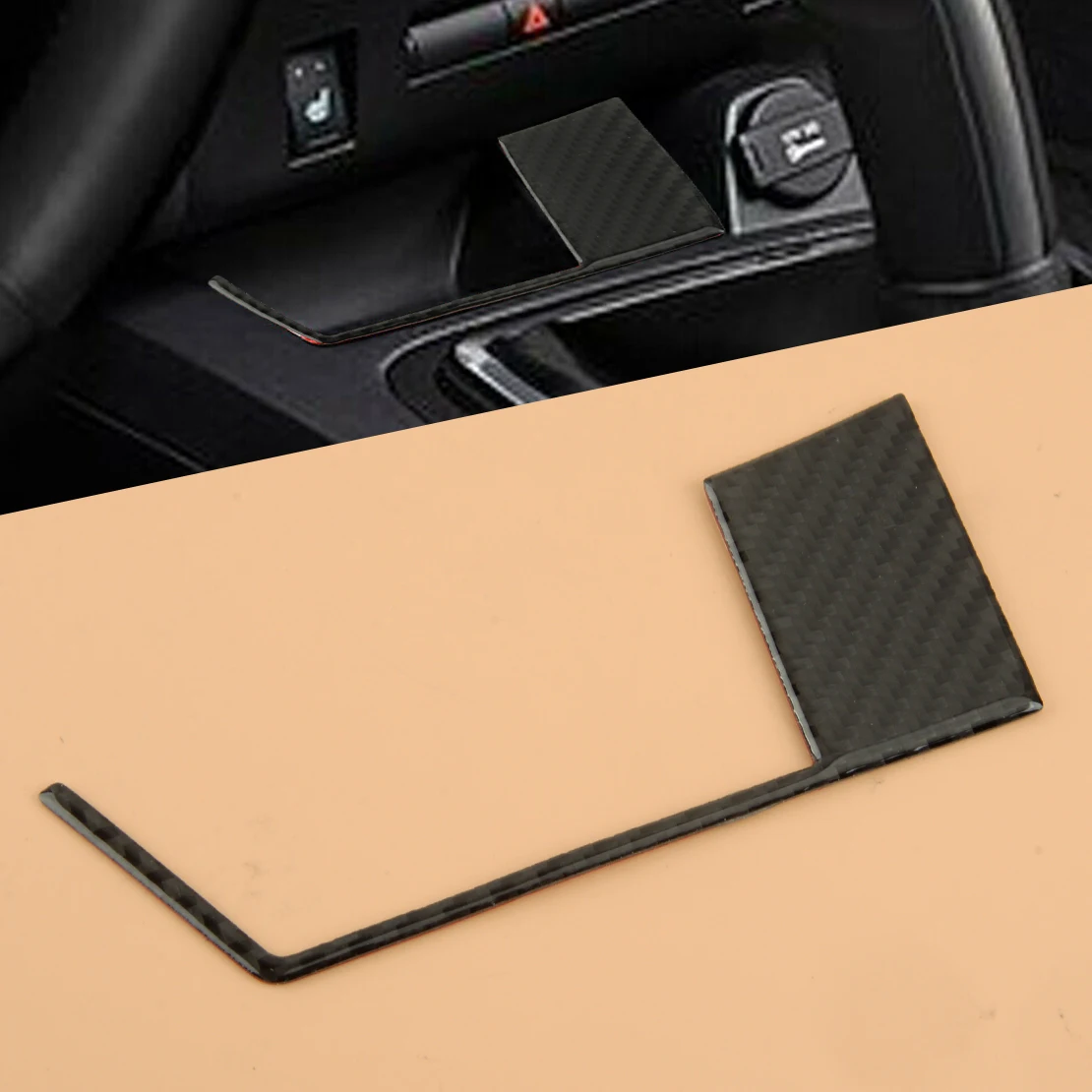 

Black Carbon Fiber Car Charging Port Panel Trim Cover Sticker Decor Fit for Dodge Challenger 2008 2009 2010 2011 2012 2013 2014