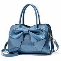 high quality designer womens handbags bow knot decoration luxury messenger bag large capacity bright leather shoulder bag women
