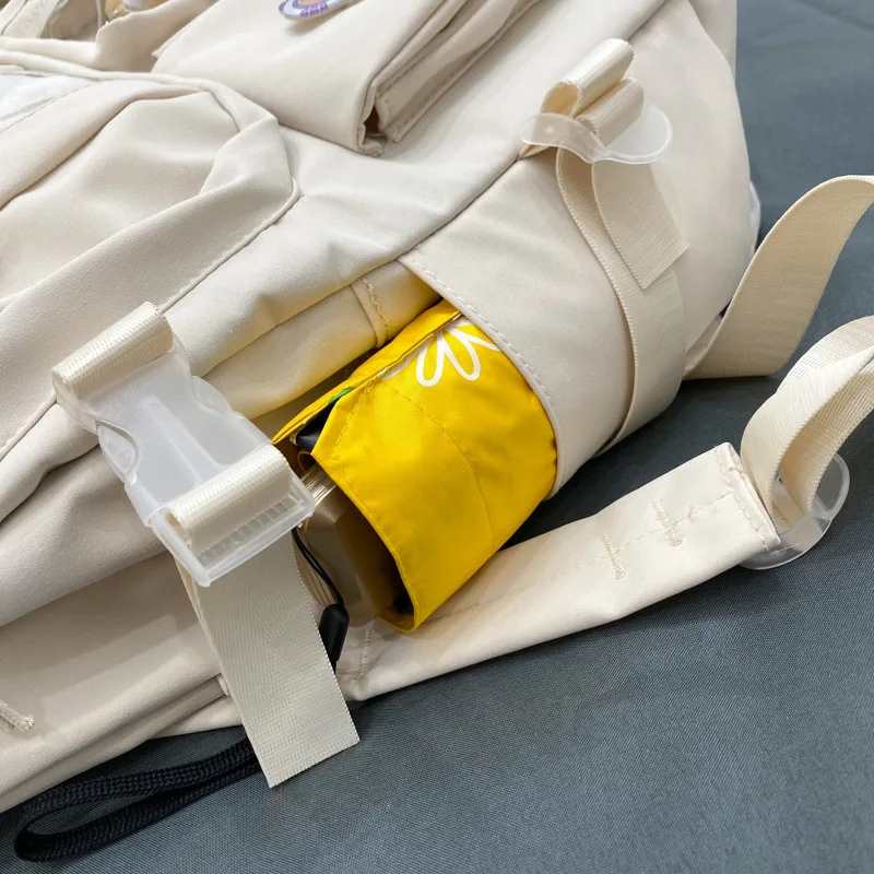 Large-capacity Solid Color Student Backpack Ins Japanese Campus Style Schoolbag for Boys and Girls Korean Girls Backpack