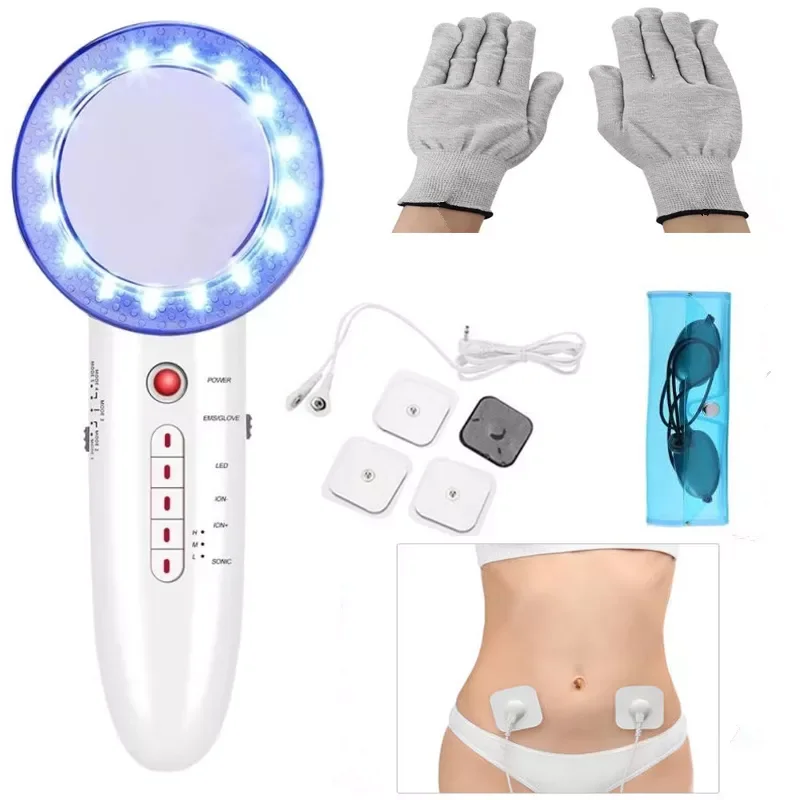

6 In 1 EMS Body Slimming Massager Ultrasonic LED Cavitation Galvanic Ultrasound Infrared Weight Lose Therapy Massager