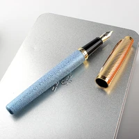 luxury metal frosted blue color optional fountain pen business office 0 5mm nib fountain pen new calligraphy pen student gift