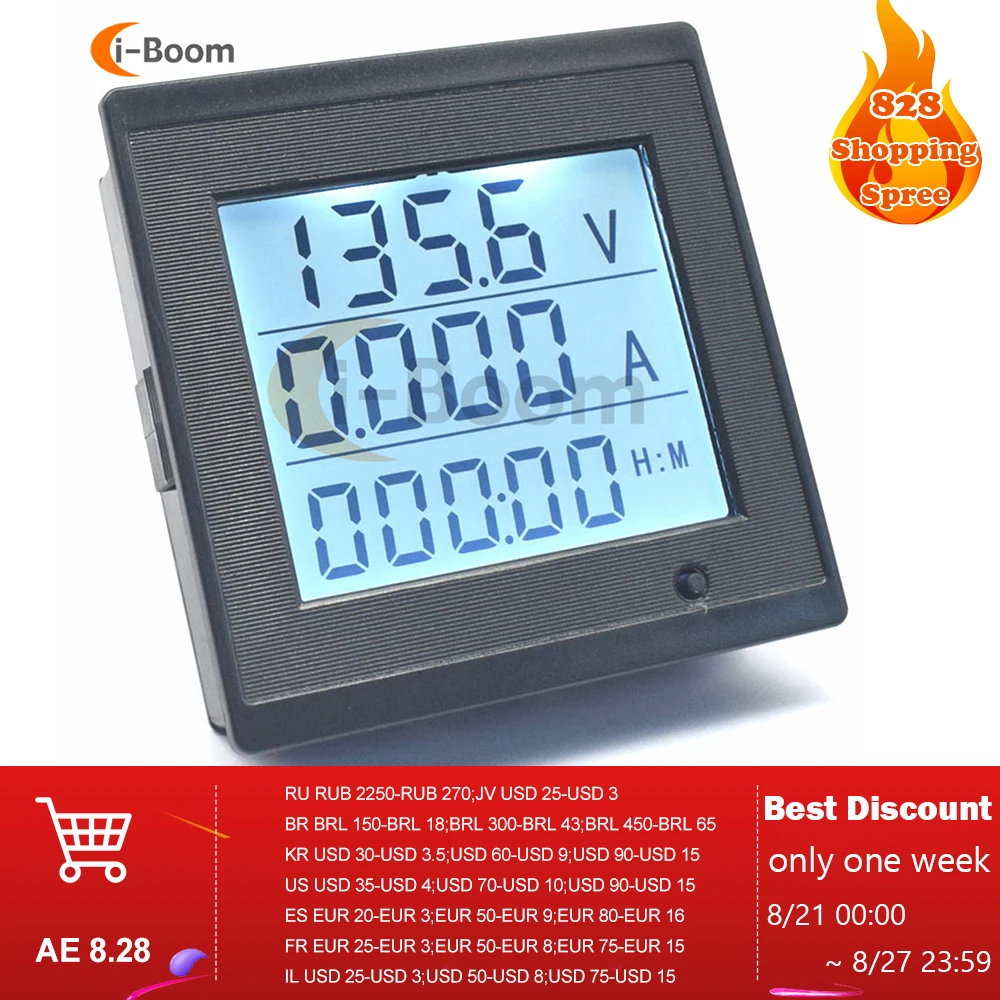 Цифровой вольтметр, амперметр постоянного тока, ваттметр постоянного тока, 6-200 в, 20 А, электронный тестер напряжения, измеритель напряжения и силы тока, тестер, инструмент Цифровой вольтметр, амперметр постоянного тока, ваттметр постоянного тока, 6-200 в, 20 А, электронный тестер напряжения, измеритель напряжения и силы тока, тестер, инструмент