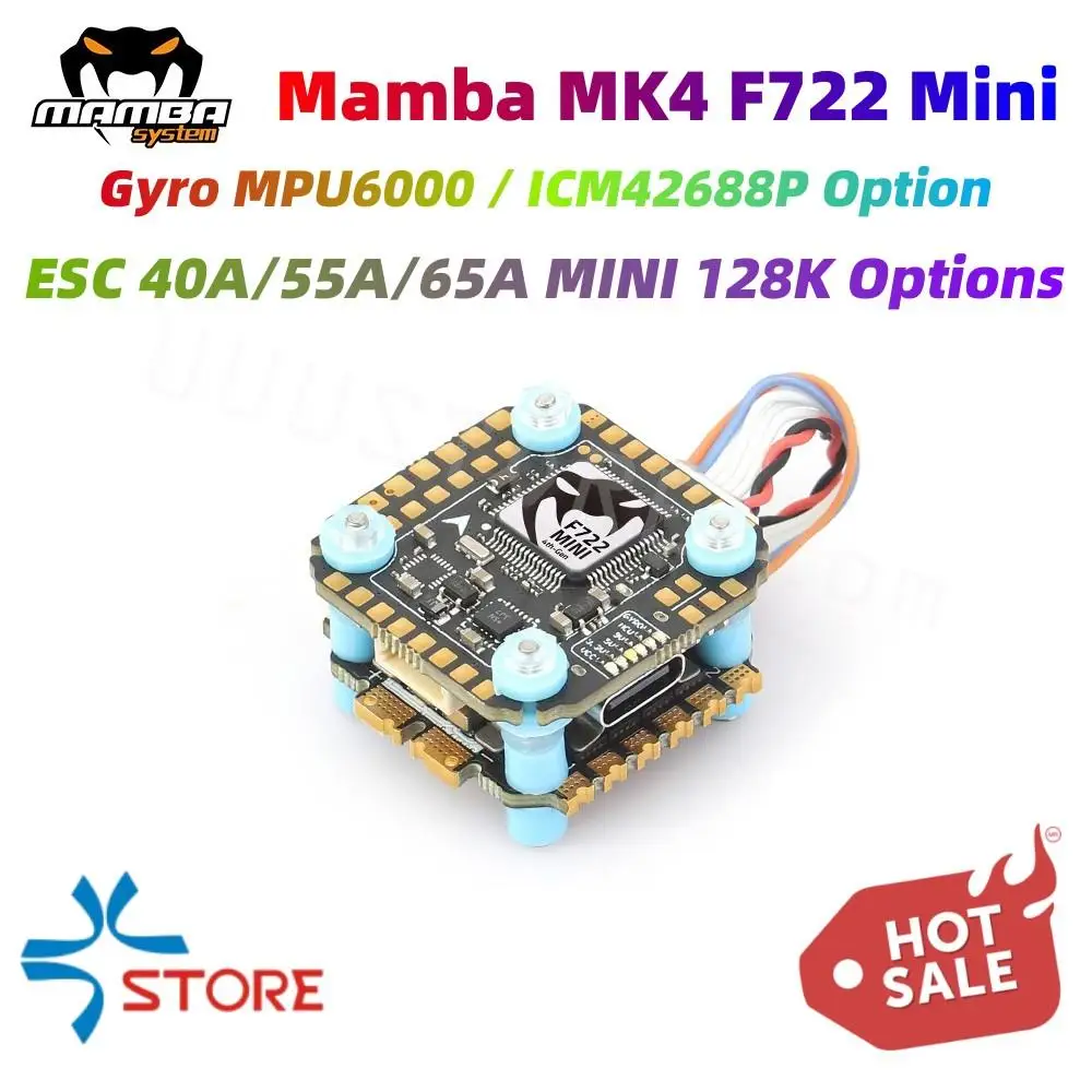 Diatone MAMBA MK4 F722 MINI 40A/55A/65A MINI 128K 6S Контроллер полета Stack F7 FC ESC электронный контроллер скорости 20 мм М2 башня Diatone MAMBA MK4 F722 MINI 40A/55A/65A MINI 128K 6S Контроллер полета Stack F7 FC ESC электронный контроллер скорости 20 мм М2 башня