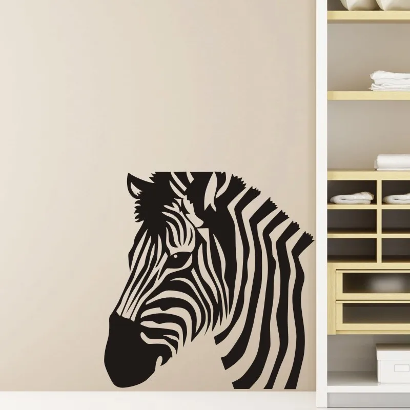 

Zebra Head Wall Sticker African Grassland Animal Decal Wild Animals Home Decor Bedroom Living Room Decoration Kids Room Mural