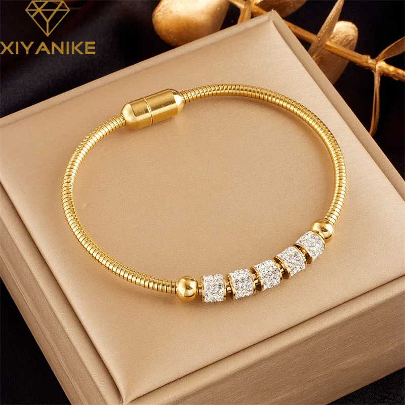 

XIYANIKE 316L Stainless Steel Bracelet White Zircon Pendant Accessories for Women Exquisite New Trends Christmas Jewelry Pulsera