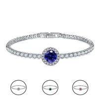 uilz woman tennis bracelet green blue round zircon chain bracelet elegant summer beach party jewelry wholesale free shipping