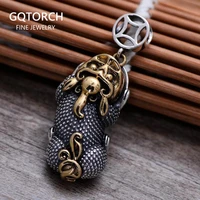 925 sterling silver jewelry pi yao brave troops pendant for men and women vintage gold color with lucky coin talisman amulet