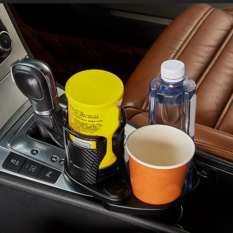 

360 Degrees Rotating Car Dual Cup Mount Adjustable Car Cup Holder Expander Adapter Vehicle-Mounted Auto Water Drink Holder