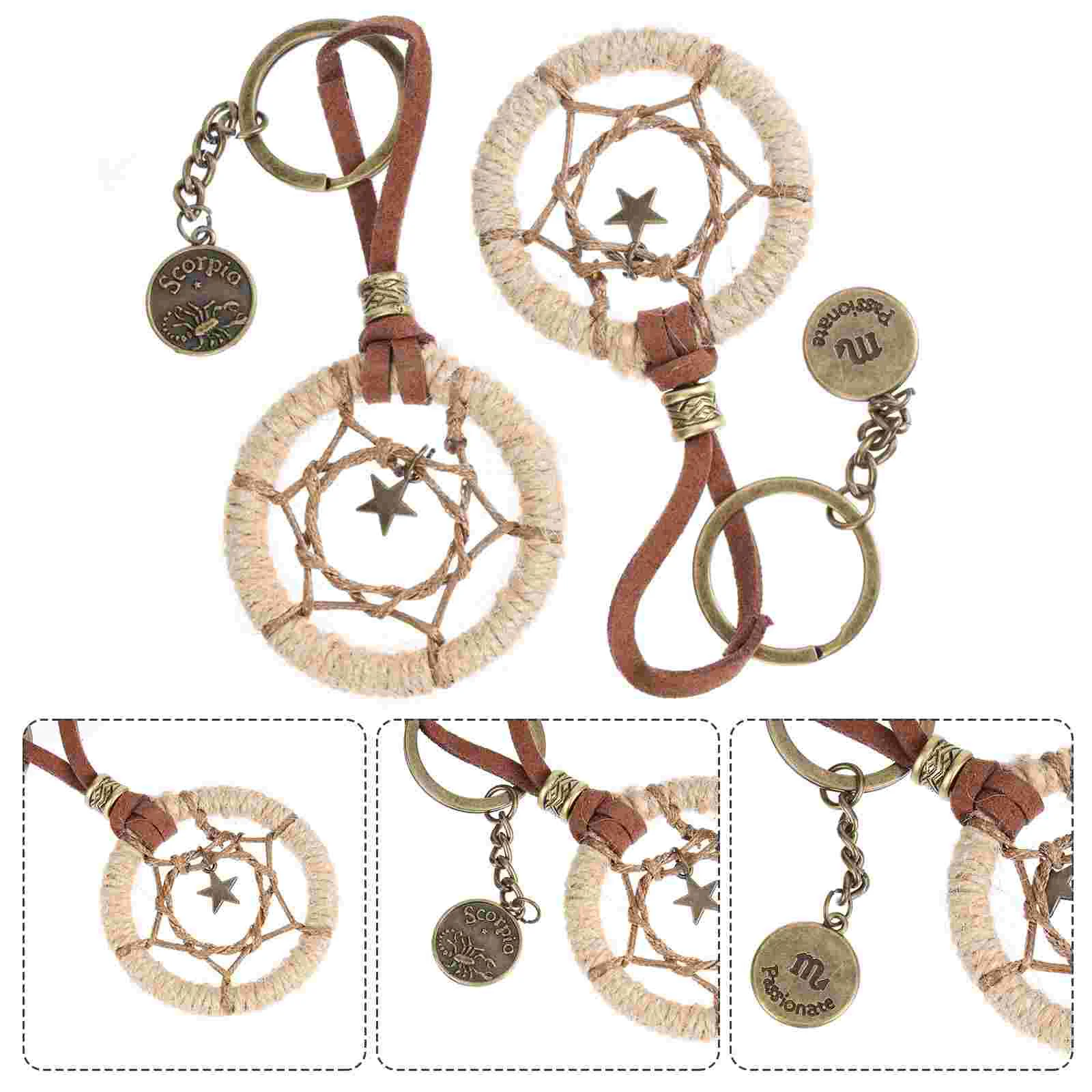 

Chain Key Keychainkeychains Dream Catcher Backpack Girls Turquoise Retro Charms Bracelet Bag Rustic Decorative Vintage Charm