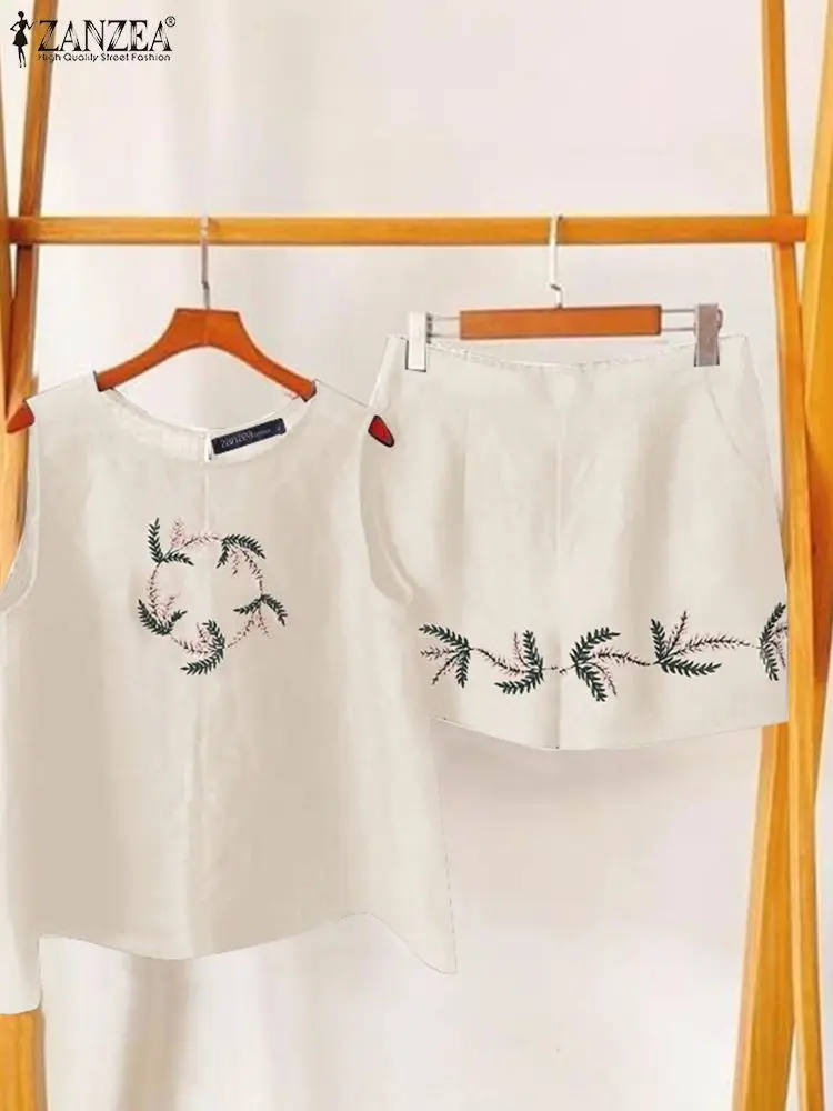 Костюм ZANZEA женский с цветочной вышивкой комплект из двух предметов спортивная