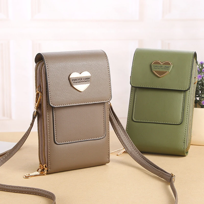 

Женская сумка-мессенджер с сенсорным экраном, Многофункциональный цветной кошелек из кожи, Дамский бумажник на одно плечо