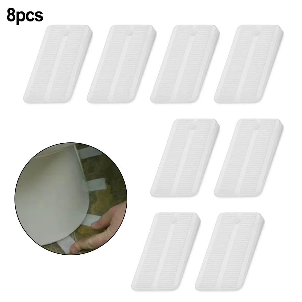 

8pc White Toilet Leveling Shims Multi-Purpose Wedge Gasket Replacement For Furniture, Cabinets Toilets Bathroom