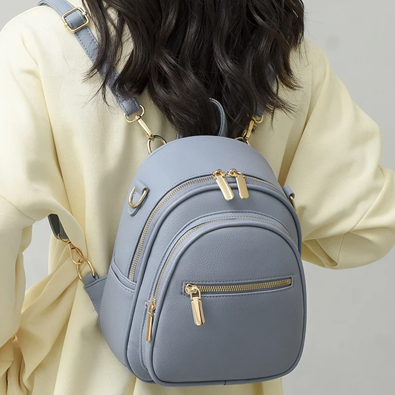 

2023 New Fashion Women Backpack Small School Bags for Teenagers Girls School Backpack High Quality Pu Leather Cute Shoulder Bag
