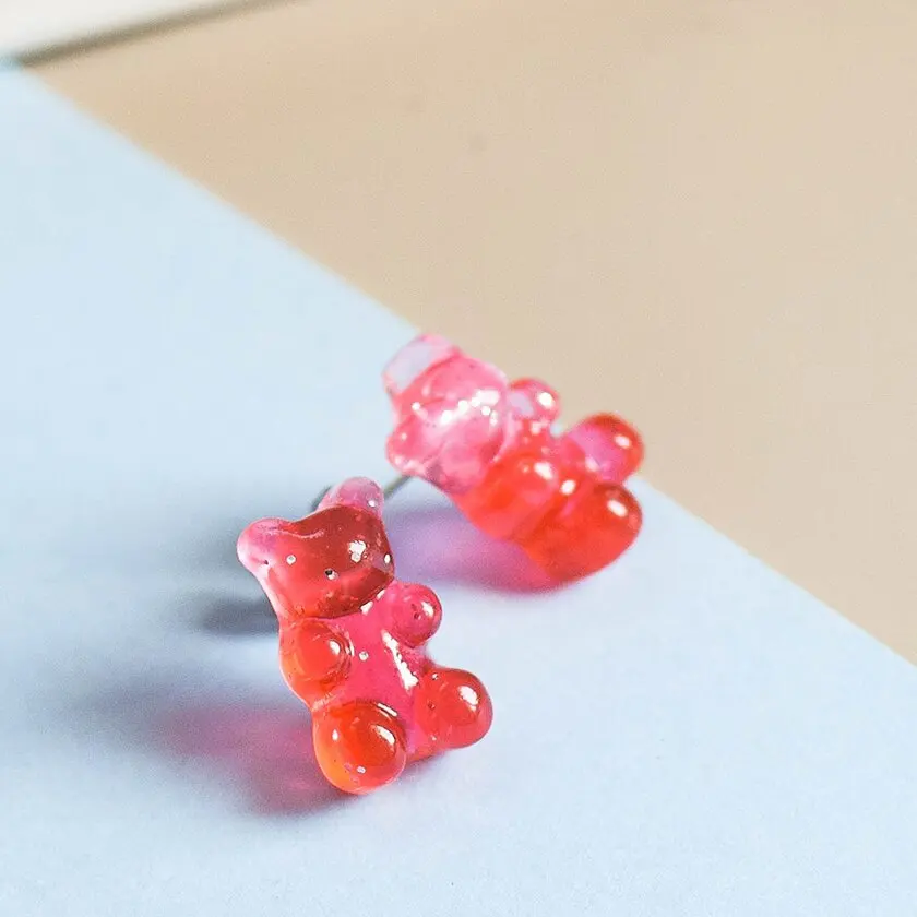 Серьги-гвоздики в виде мишки Gummy