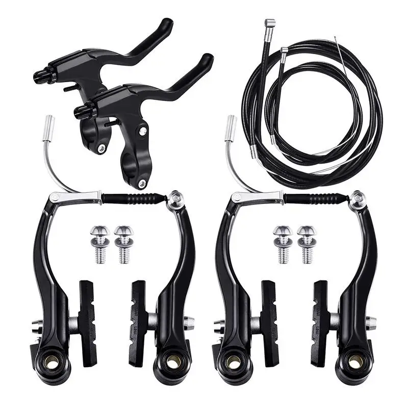 

2pcs Complete Mtb Alloy Bicycle Mountain Bike V Brake And Lever And Cable (Front + Rear) Set Brake Sensitivity