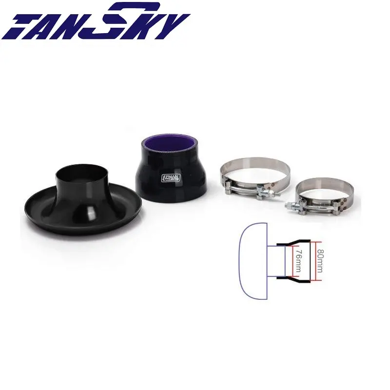 EPMAN 3 "-4 49" 76 мм-114 мм дюймовая труба турбо силиконовая черная для Ford Mustang01-04
