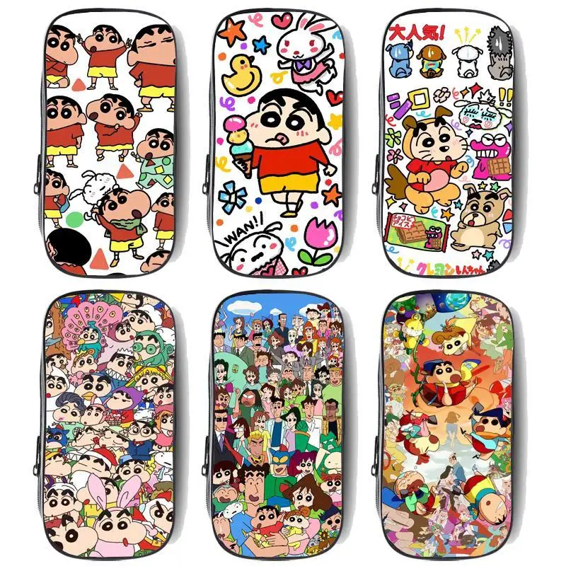 

Crayon Shin-Chan Anime Cartoon Children Portable Large Capacity Stationery Box Boys Girls Learning Supplies Pencil Case