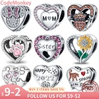 CodeMonkey 100% настоящие 925 Серебристые бусины в форме сердца подходят к оригинальному браслету Pandora, очаровательные бусины в виде сердца, сделай сам, изготовление ювелирных изделий