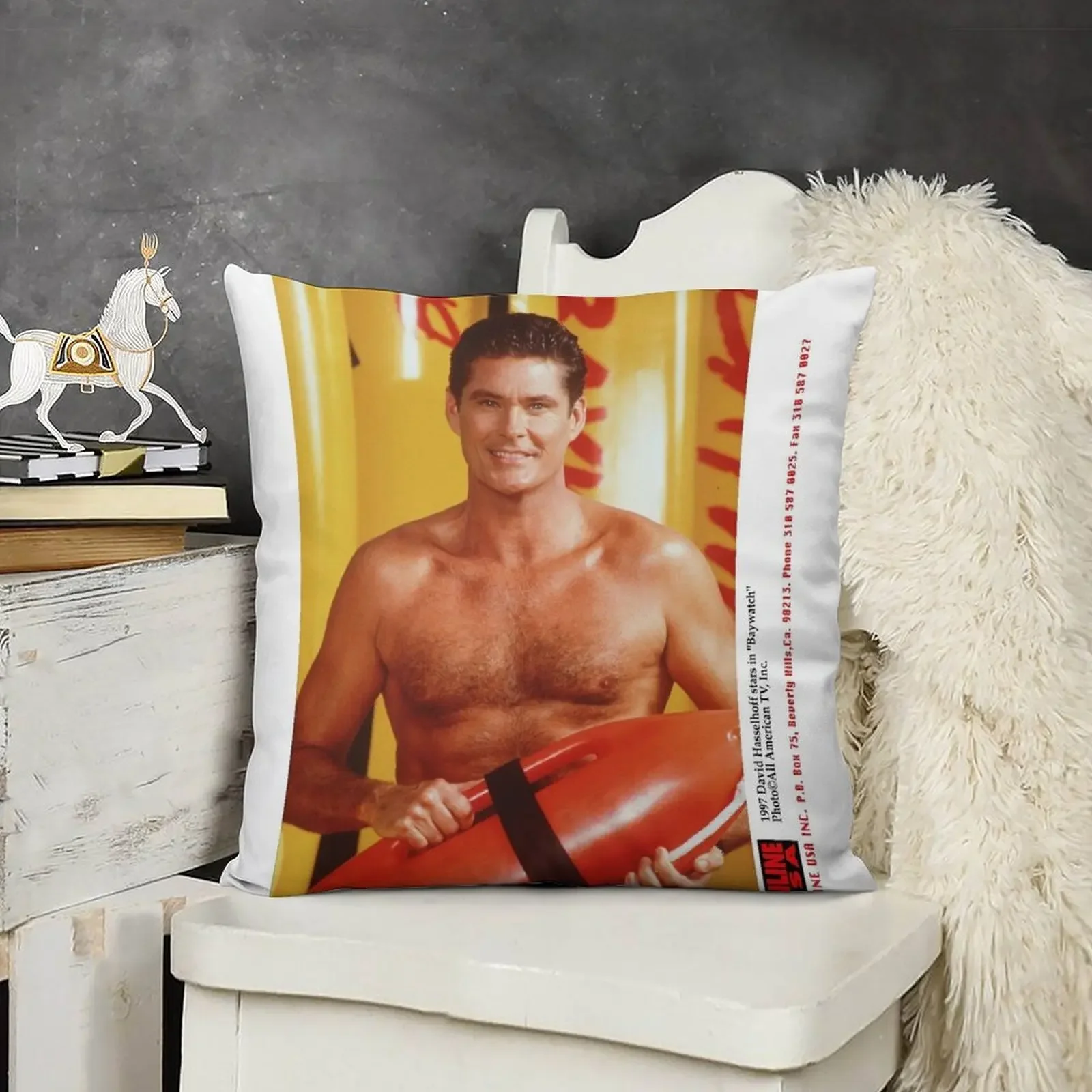 David Hasselhoff декоративная подушка наволочка Рождество Новый год роскошный декор