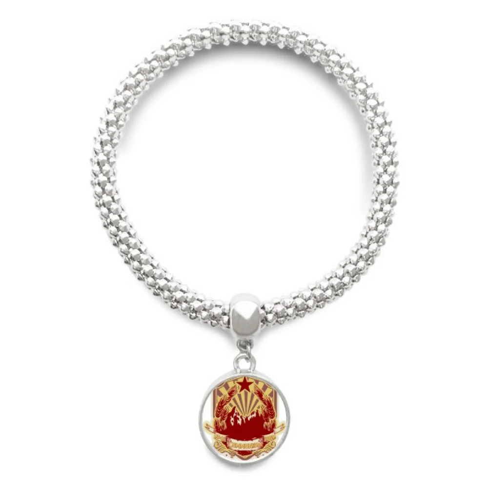 

Graffiti Street Star Communism Pattern Sliver Bracelet Pendant Jewelry Chain Adjustable Bangle