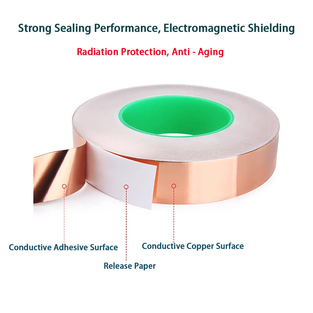 Двойная проводящая клейкая лента из медной фольги 25м фиолетовая