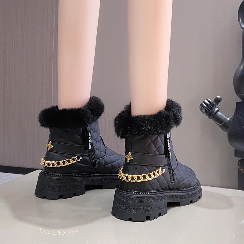 Women's Snow Boots Winter New Cashmere Warm Women's Ankle Boots with Platform Boots 2023 Women's Fashion Casual Cotton Shoes