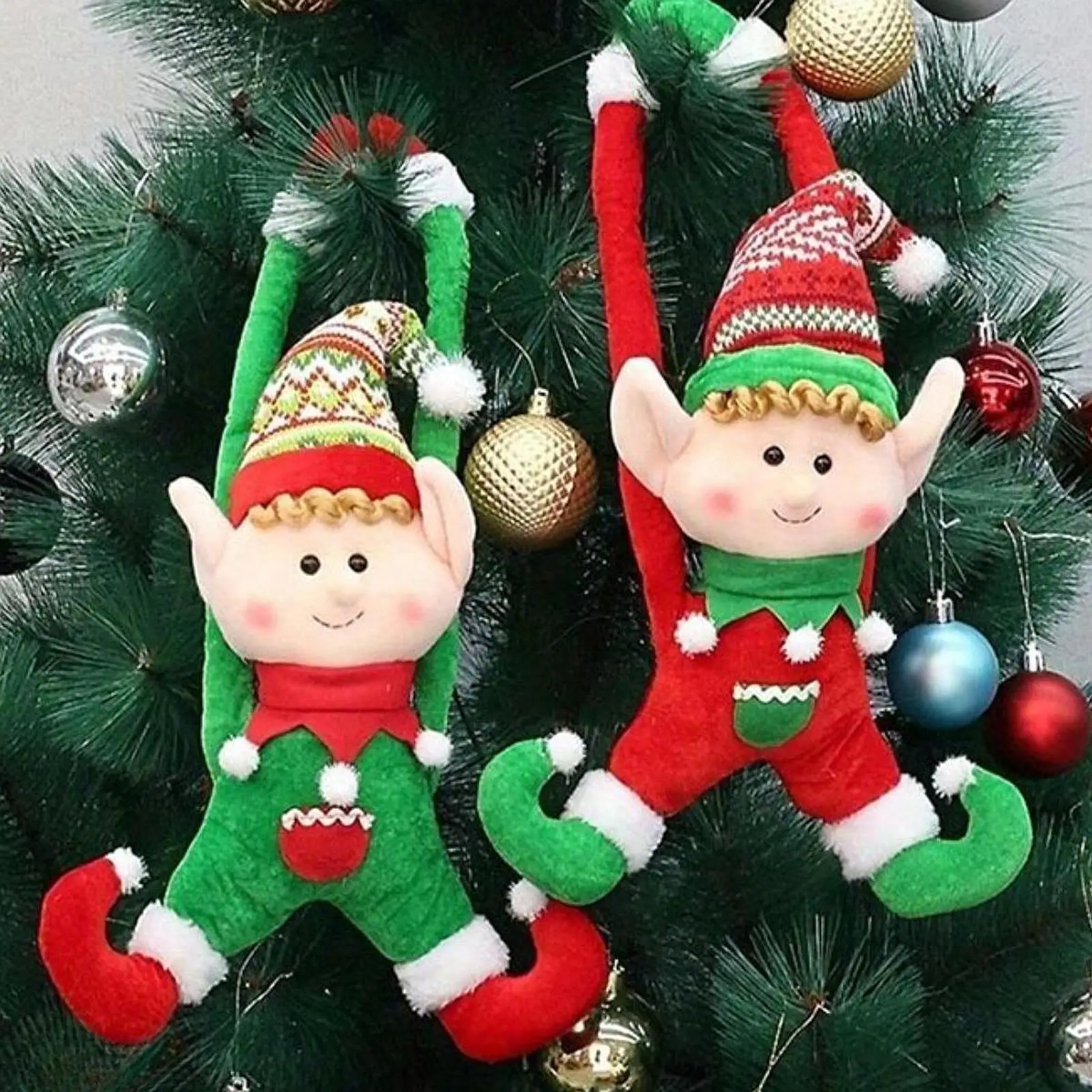 Рождественские украшения подарок драпировка на окно галстук милая кукла