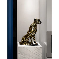 home decor fortune leopard large floor statue nordic resin figurines interior animal figurines sculpture modern art ornaments gi