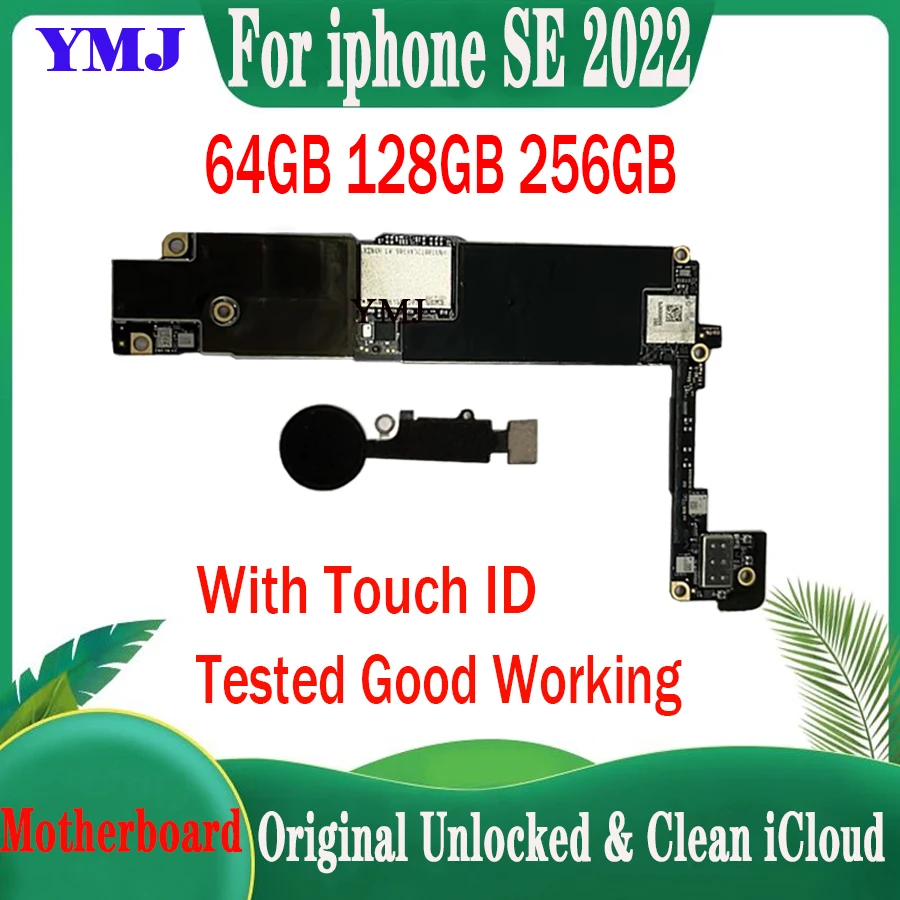 

Материнская плата для Iphone SE 2022 с/без Touch ID, чистая ICloud оригинальная, разблокированная, без ID, плата учетной записи 64 Гб/128 ГБ/256 ГБ, материнская плата