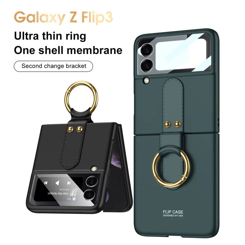 

Samsung Galaxy z flip3 Case With Hang Ring Ultra-thin Cover Hard Back for Samsung Z Flip3 ZFlip3 5G Protector Women