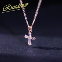 rundraw womens fashion cross rose gold zircon necklace simple casual gold plated necklaces party jewelry gift colgantes