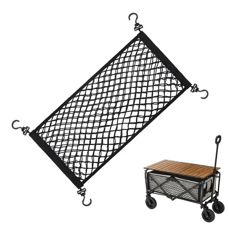 

Net Pocket Stretchable Seat Elastic String Net Mesh Storage Bag Pocket With Hook Seat Back Bag For Camping And Luggage Cart