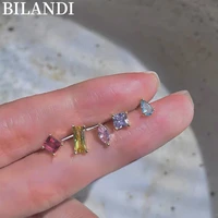bilandi 925%c2%a0silver%c2%a0needle jewelry 5 pcs geometric earrings pretty design high quality aaa zircon stud earrings for girl