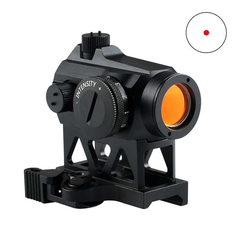 

1x25 Compact Red Dot Sight 2 MOA Reflex Mini Rifle Scope with 1 Inch Riser Mount Adjustable Brightness Reflex Light