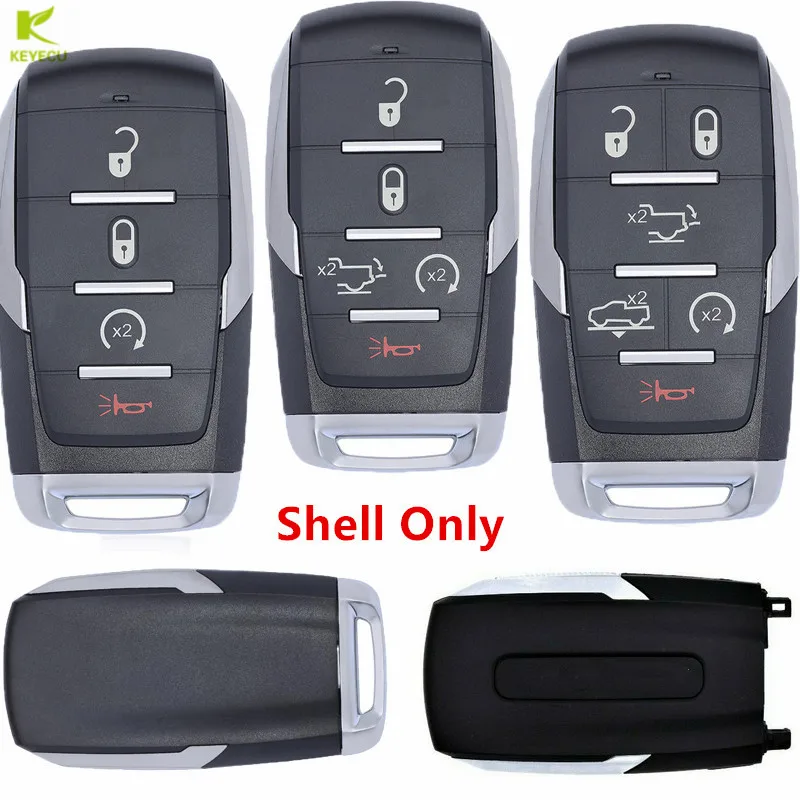 

KEYECU Replacement Smart Proximity Remote Key Shell Case FOB 4/5/6 Buttons for Dodge Ram 1500 Pickup 2019 2020 2021 OHT-4882056