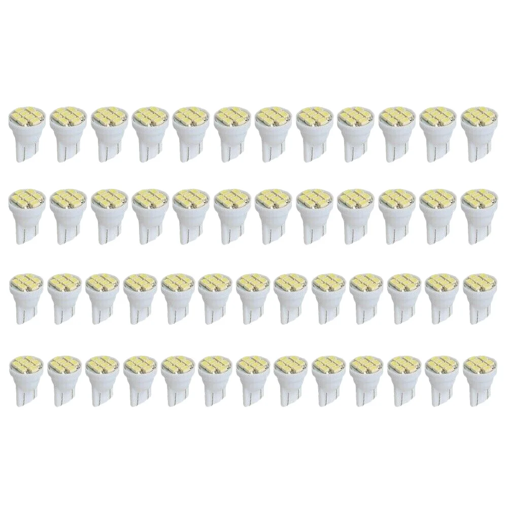 

50 шт., яркие белые лампы T10 8SMD для внутреннего интерьера, лампы W5W 194 158 168 2825 K