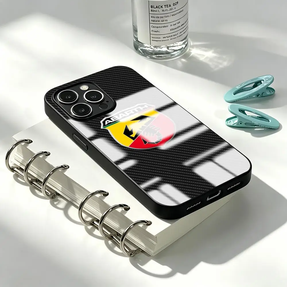 Фото Чехол для телефона FIAT A-ABARTHes Italy для iPhone 17 16 15 14 13 12 11 X XR XS 8 Plus Mini Pro Max, стеклянный магнитный чехол №3