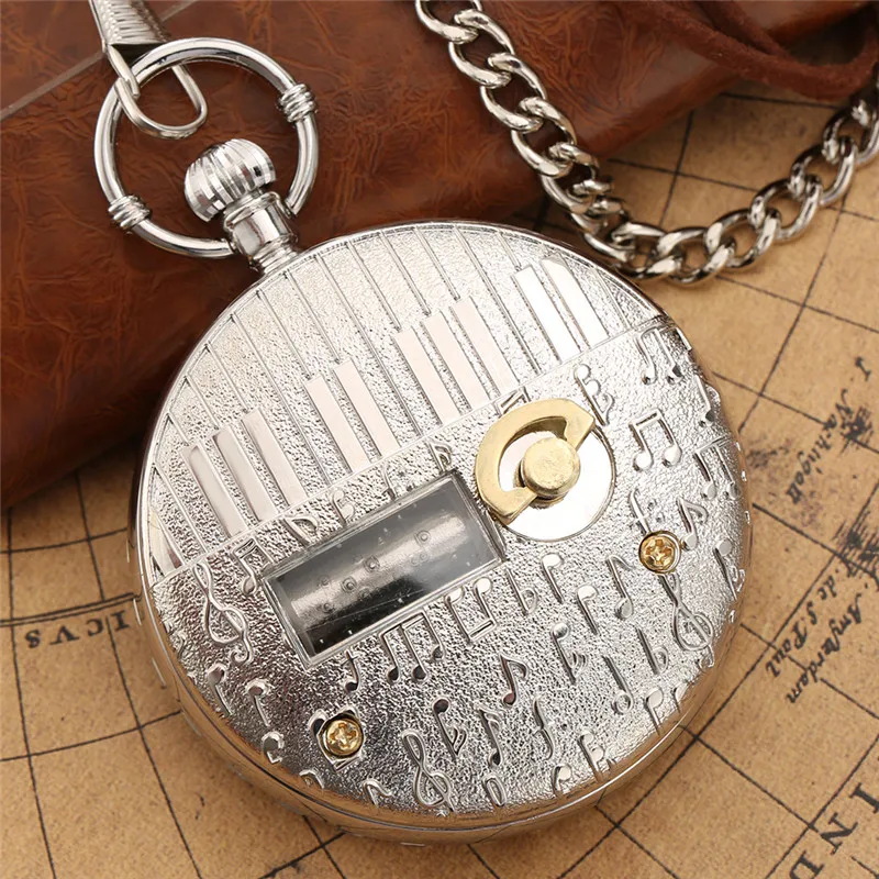 Unique Musical Quartz Pocket Watch Multicolor Case Music Box Design Trendy Gifts for Men Women Clock relgio de bolso de msica
