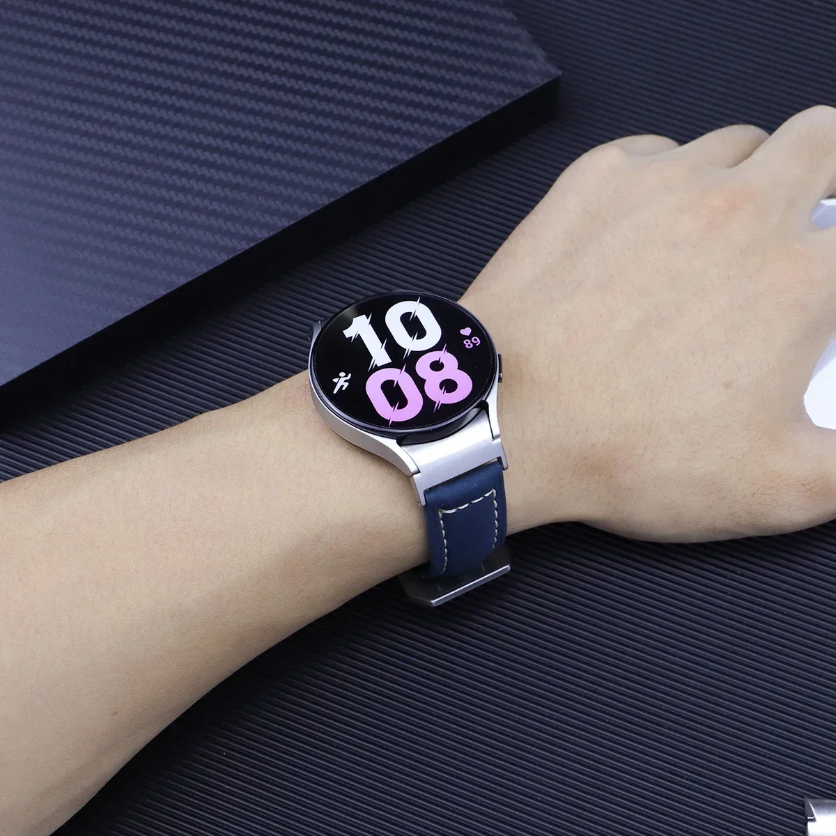 Ремешок кожаный для Samsung Galaxy Watch 6 5 4 40 44 мм быстросъемный браслет часов pro 45 6/4 classic 43