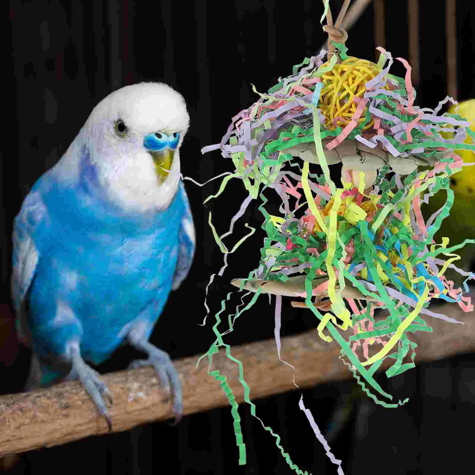 

Parrot Chew Toy Bird Household Cockatiel Parakeet Hanging Wooden Toys Parrots Foraging Parakeets Bite-resisting