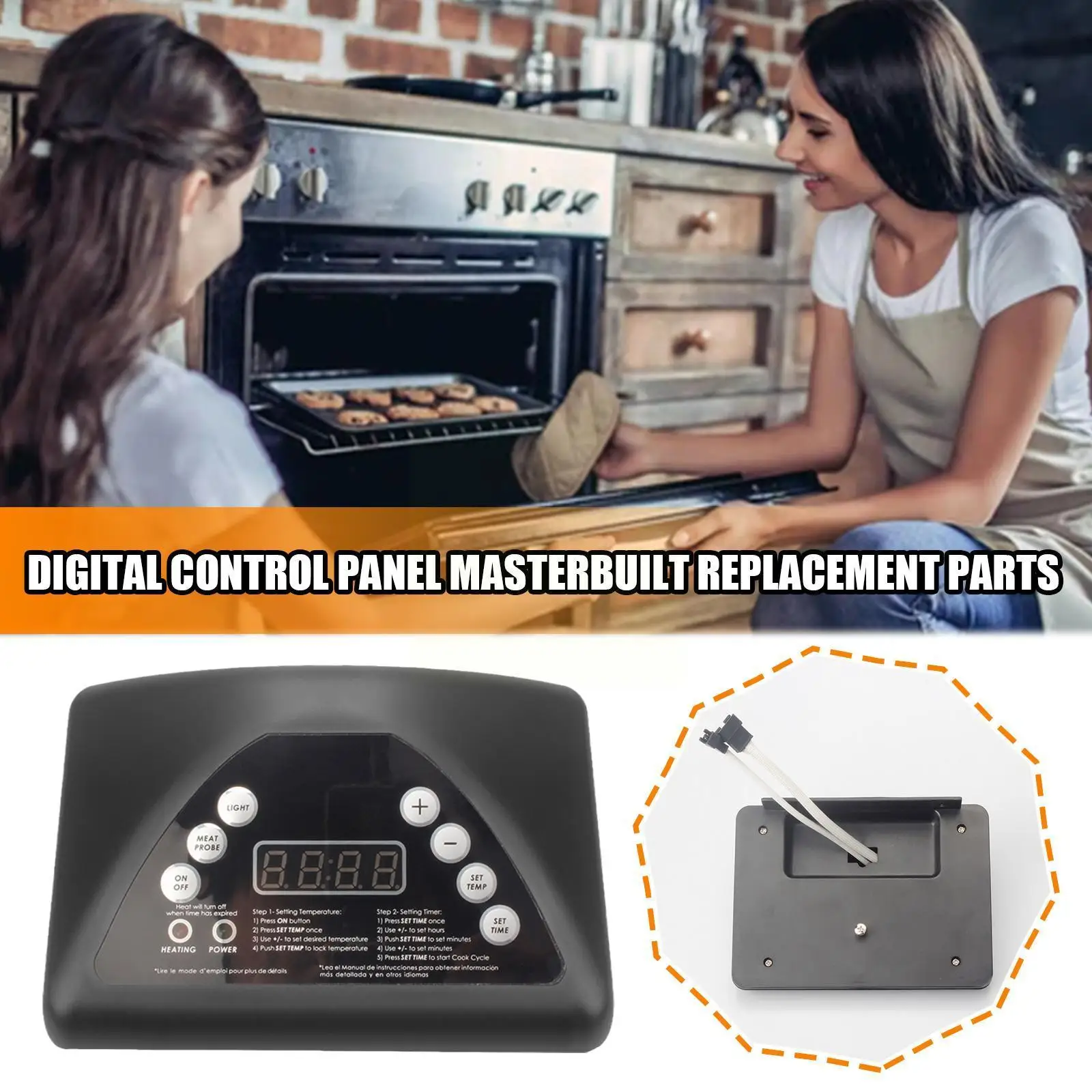 

Replacement For Masterbuilt Smoker Digital Control Panel Kit Part 9907100001 Compatible With Top Controller Electric Smoker G2j6