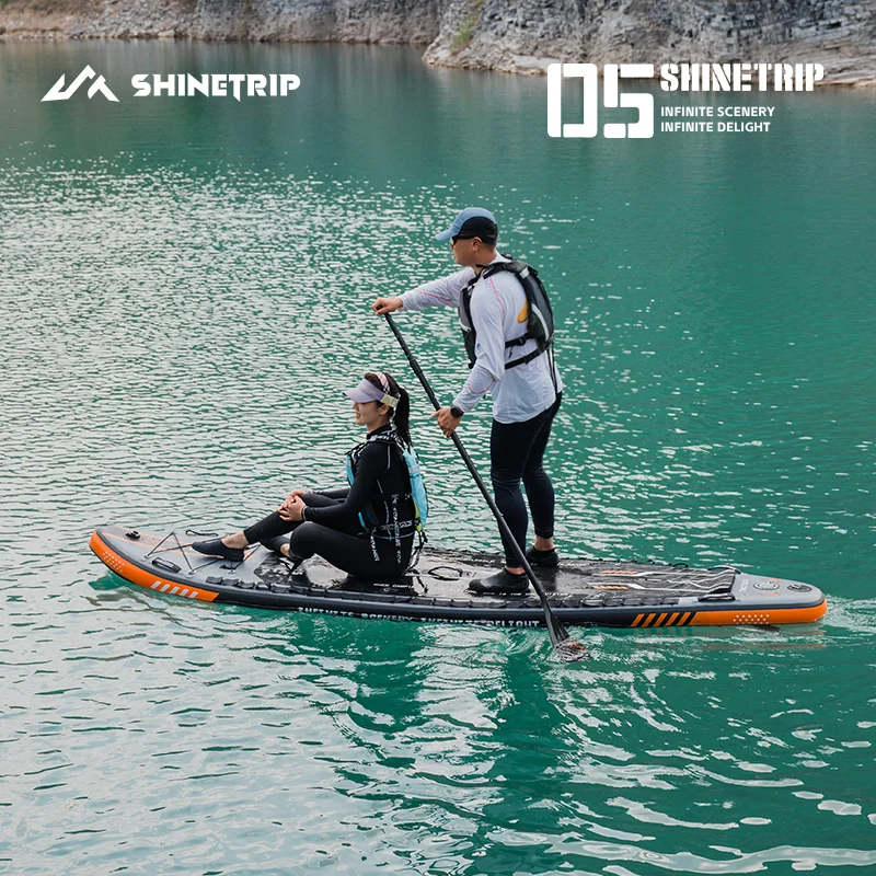 Фото Тактическая надувная SUP-доска ShineTrip: ультралегкая портативная доска для серфинга, сверхширокая, нескользящая, для водных видов спорта №3