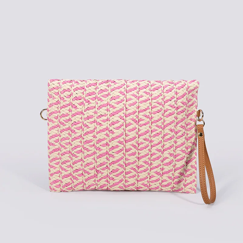 Woven Straw Bag Tassel Messenger Bags for Women Summer Paper Rope Purses and Handbags Designer Shoulder Crossbody Bag Clutch New