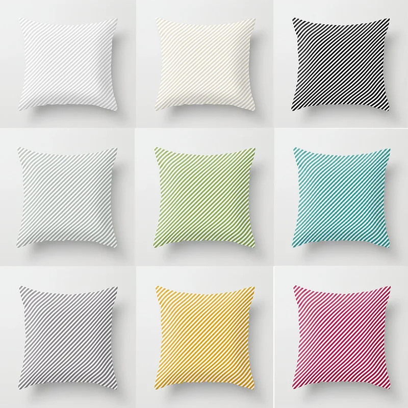 

45x45 см свежие и минималистичные геометрические полосатые персиковые кожаные наволочки для диванных подушек наволочки оптовая продажа
