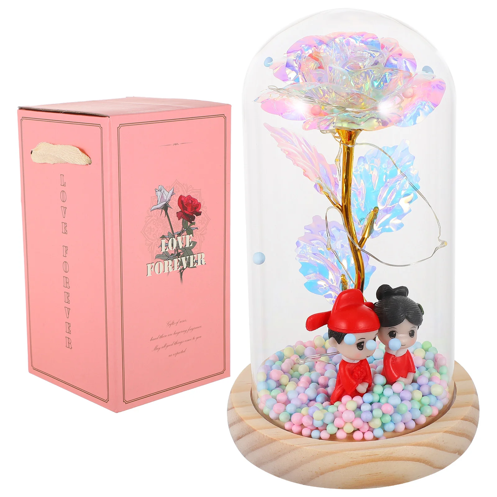 

Flower Roseornament Gift Gifts Luminous Scene Exquisite Decormother Wedding Creative Petals Preserved Glowing Day Valentines