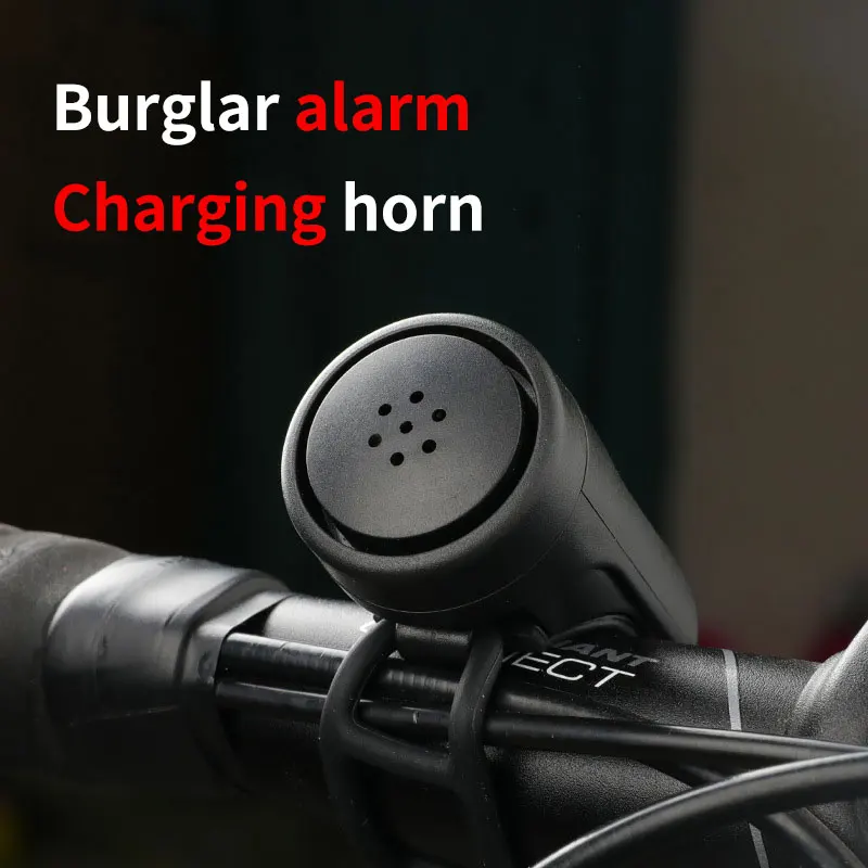 

USB Rechargeable Bicycle Motorcycle Electric Bell Horn 4 Modes Mountain Road Cycling Anti-theft Alarm Horn Bike Accessories