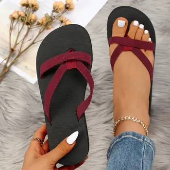 Classic Women Slippers Flat Open Toe Indoor Outdoor Slippers Summer Casual Fashion Sandals Bathroom Daily Beach Slippers 1