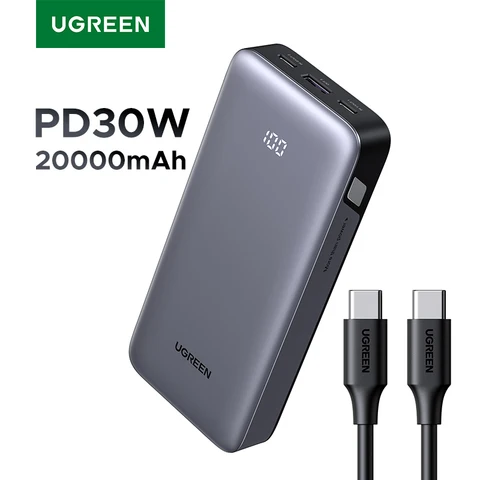 UGREEN PD 30 Вт повербанк Power Bank Быстрая зарядка 10000 мАч внешний аккумулятор портативное зарядное устройство для iPhone 15 Pro Max Xiaomi Huawei внешняя батарея для сотового телефона