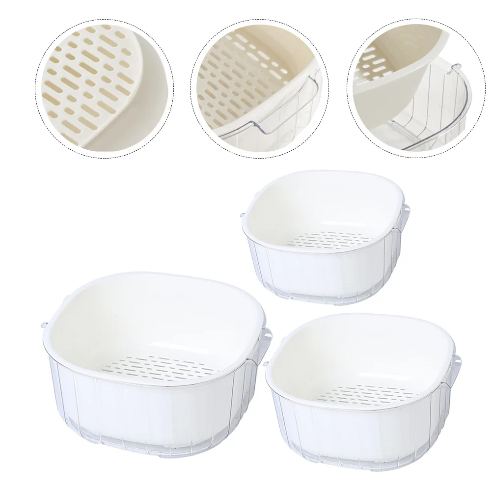 

3Pcs Household Fruit Washing Basket For Vegetable Fruit Washing Basket Washing Basket for Kitchen Home Washing